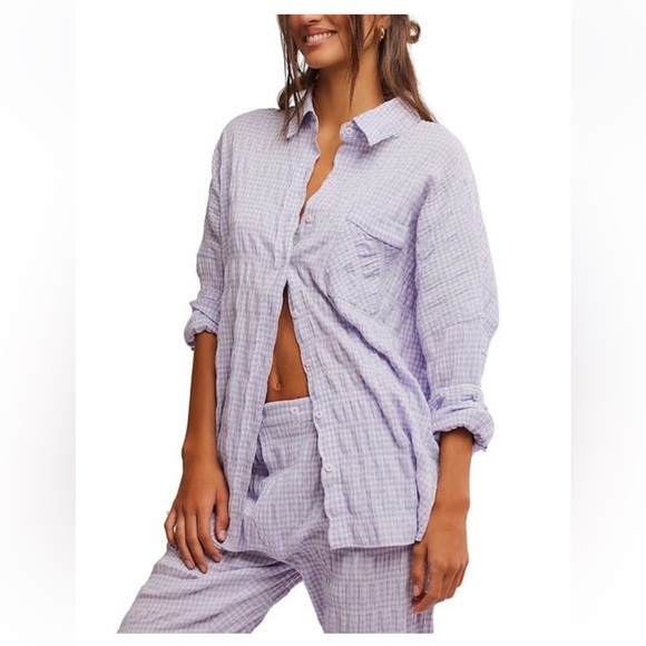 Free People Purple Cloud Ten Pajama Matching Set- NWT - Picture 2 of 8